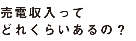 売電収入ってどれくらいあるの？